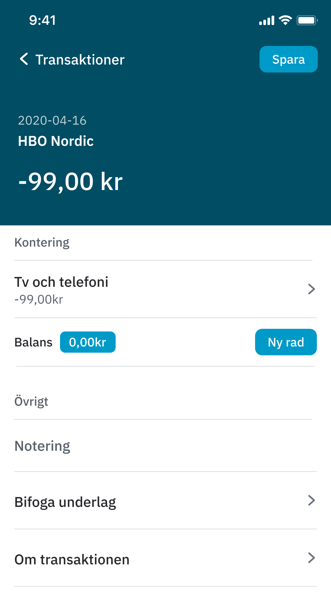 Screenshot of Aider accounting screen