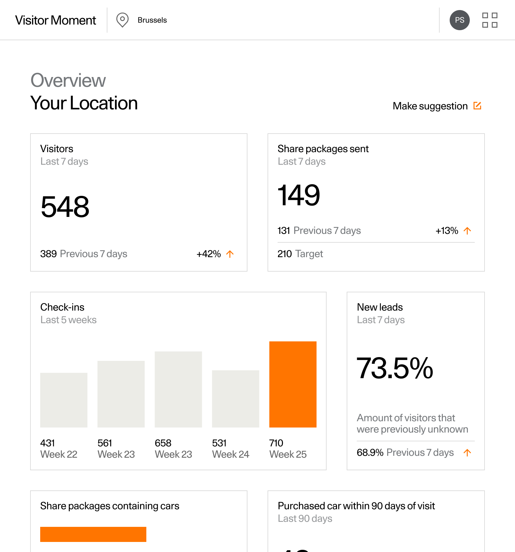 Screenshot of Polestar Visitor Moment app